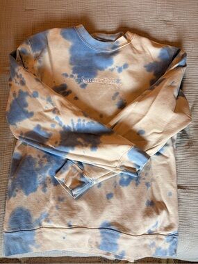 Summer Fridays Blue & Cream Tie-Dye Crewneck Sweatshirt